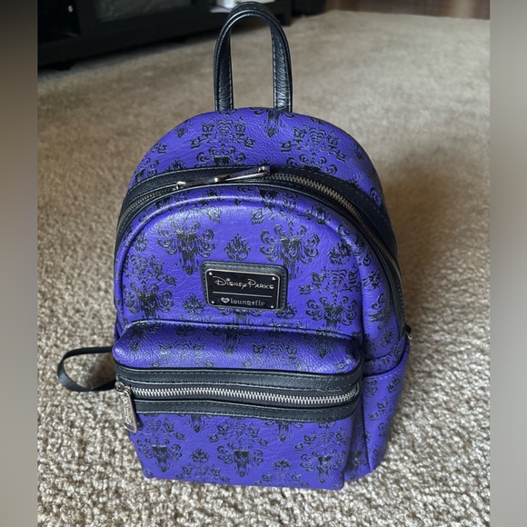 Loungefly Handbags - Haunted Mansion Purple Wallpaper Loungefly Backpack